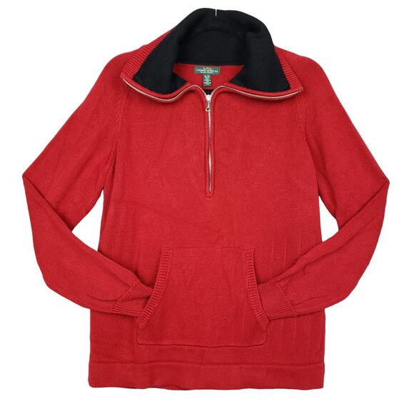 LRL Lauren Jeans Women's Pullover Sweater XL 1/4 Zip Long Sleeve Kangaroo Pocket - Picture 2 of 9